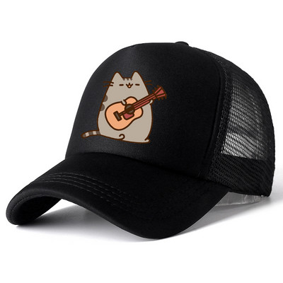 2022 Hot Pusheen macskahálós baseballsapka, állítható, snapback sapka női férfiaknak férfi hip-hop anime kamionos sapka Streetwear apa sapka