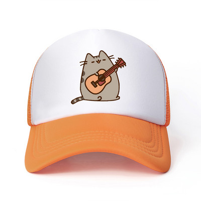 2022 Hot Pusheen macskahálós baseballsapka, állítható, snapback sapka női férfiaknak férfi hip-hop anime kamionos sapka Streetwear apa sapka