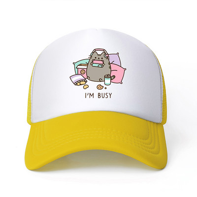 2022 Hot Pusheen macskahálós baseballsapka, állítható, snapback sapka női férfiaknak férfi hip-hop anime kamionos sapka Streetwear apa sapka