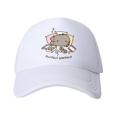 2022 Hot Pusheen macskahálós baseballsapka, állítható, snapback sapka női férfiaknak férfi hip-hop anime kamionos sapka Streetwear apa sapka