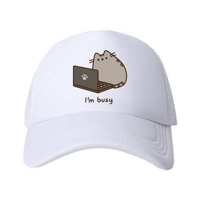 2022 Hot Pusheen macskahálós baseballsapka, állítható, snapback sapka női férfiaknak férfi hip-hop anime kamionos sapka Streetwear apa sapka