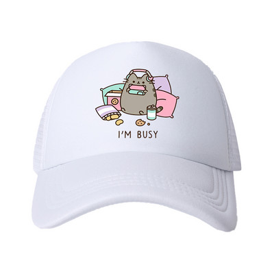 2022 Hot Pusheen macskahálós baseballsapka, állítható, snapback sapka női férfiaknak férfi hip-hop anime kamionos sapka Streetwear apa sapka