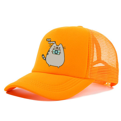 2022 Hot Pusheen macskahálós baseballsapka, állítható, snapback sapka női férfiaknak férfi hip-hop anime kamionos sapka Streetwear apa sapka