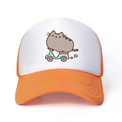 2022 Hot Pusheen macskahálós baseballsapka, állítható, snapback sapka női férfiaknak férfi hip-hop anime kamionos sapka Streetwear apa sapka