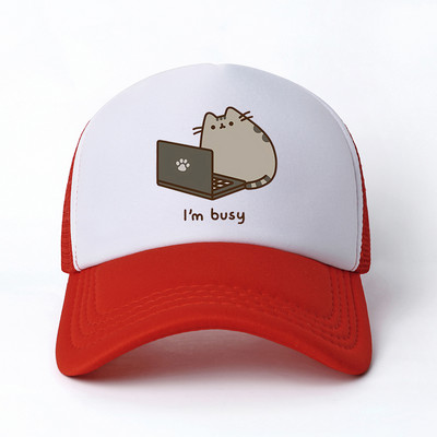 2022 Hot Pusheen macskahálós baseballsapka, állítható, snapback sapka női férfiaknak férfi hip-hop anime kamionos sapka Streetwear apa sapka