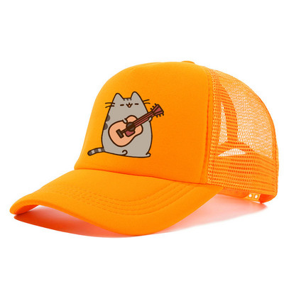 2022 Hot Pusheen macskahálós baseballsapka, állítható, snapback sapka női férfiaknak férfi hip-hop anime kamionos sapka Streetwear apa sapka
