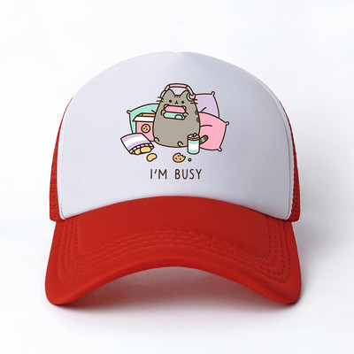2022 Hot Pusheen macskahálós baseballsapka, állítható, snapback sapka női férfiaknak férfi hip-hop anime kamionos sapka Streetwear apa sapka