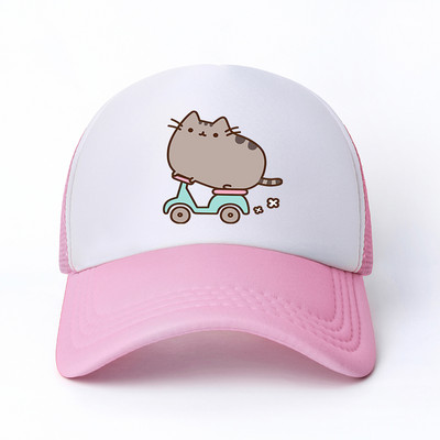 2022 Hot Pusheen macskahálós baseballsapka, állítható, snapback sapka női férfiaknak férfi hip-hop anime kamionos sapka Streetwear apa sapka