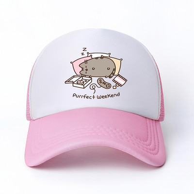 2022 Hot Pusheen macskahálós baseballsapka, állítható, snapback sapka női férfiaknak férfi hip-hop anime kamionos sapka Streetwear apa sapka