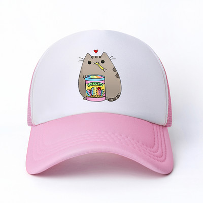 2022 Hot Pusheen macskahálós baseballsapka, állítható, snapback sapka női férfiaknak férfi hip-hop anime kamionos sapka Streetwear apa sapka