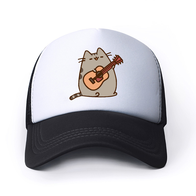 2022 Hot Pusheen macskahálós baseballsapka, állítható, snapback sapka női férfiaknak férfi hip-hop anime kamionos sapka Streetwear apa sapka