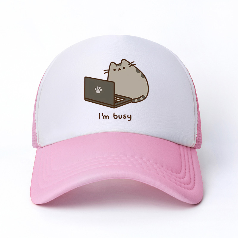 2022 Hot Pusheen macskahálós baseballsapka, állítható, snapback sapka női férfiaknak férfi hip-hop anime kamionos sapka Streetwear apa sapka
