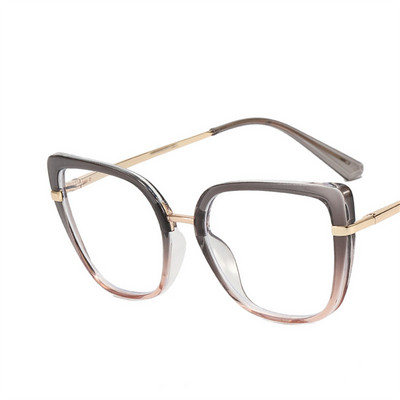 Nauji metaliniai kačių akiniai moterims kvadratinio rėmelio akiniai mergaitėms optika akiniai akiniai gradiento spalvos trumparegystė akinių rėmeliai