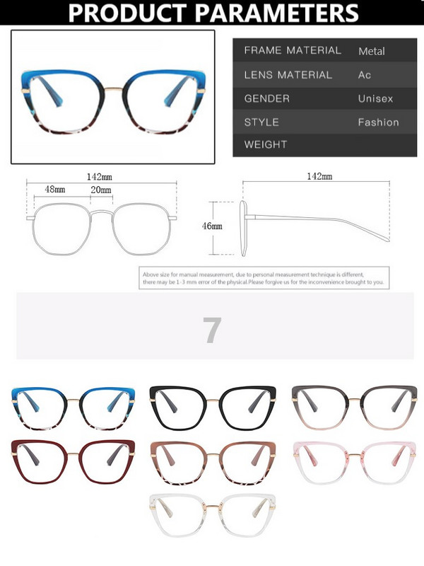Nauji metaliniai kačių akiniai moterims kvadratinio rėmelio akiniai mergaitėms optika akiniai akiniai gradiento spalvos trumparegystė akinių rėmeliai