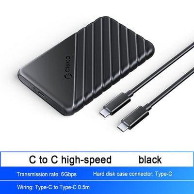 ORICO SSD dėklas MicroB USB3.0 2,5 colio išorinės atminties HDD dėklas SATA 5/6Gbps SSD kietojo disko korpuso palaikymas UASP, skirtas nešiojamam kompiuteriui