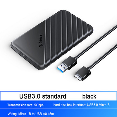 ORICO SSD dėklas MicroB USB3.0 2,5 colio išorinės atminties HDD dėklas SATA 5/6Gbps SSD kietojo disko korpuso palaikymas UASP, skirtas nešiojamam kompiuteriui