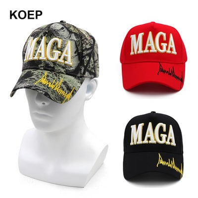 Нова шапка на Доналд Тръмп за 2024 г. Бейзболни шапки с флаг на САЩ MAGA Тръмп с подпис Snapback Президентска шапка 3D бродерия Drop Shipping
