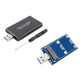 Mini ārējā cietā diska cietā diska korpuss 6Gbps SSD MSATA uz USB 3.0 cietā diska korpuss Bezvadu PCI-E atbalsta 30*30/50 SSD