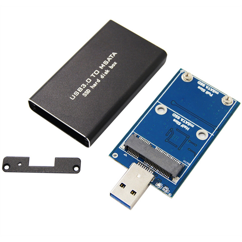 Mini ārējā cietā diska cietā diska korpuss 6Gbps SSD MSATA uz USB 3.0 cietā diska korpuss Bezvadu PCI-E atbalsta 30*30/50 SSD