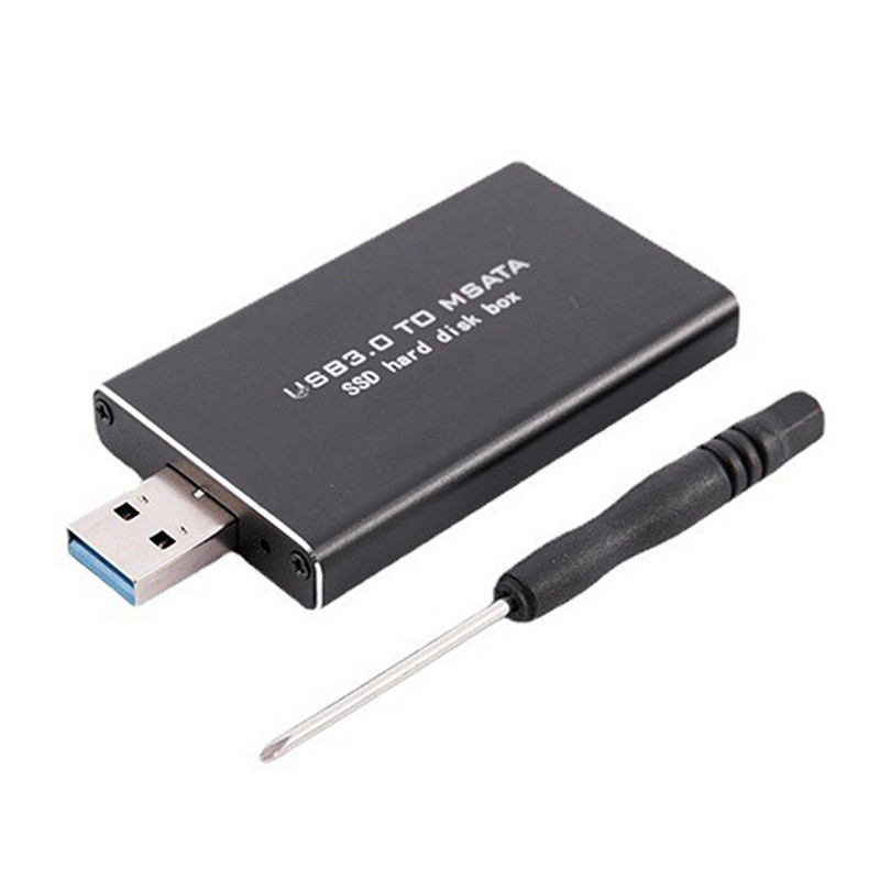 Mini ārējā cietā diska cietā diska korpuss 6Gbps SSD MSATA uz USB 3.0 cietā diska korpuss Bezvadu PCI-E atbalsta 30*30/50 SSD