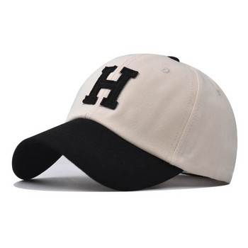 Καπέλο μπέιζμπολ Snapback Καπέλο ηλίου Ανοιξιάτικο φθινόπωρο καπέλο μπέιζμπολ Αθλητικό καπέλο γράμμα H Καπέλα χιπ χοπ Εφαρμοσμένα καπέλα για άνδρες Γυναικεία
