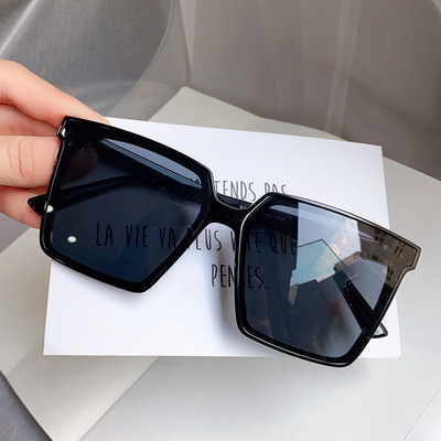 Vintage túlméretezett négyzet alakú napszemüvegek nőknek új divat tea kék napszemüvegek női színátmenet elegáns árnyalatok férfi nagy szemüvegek