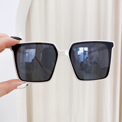 Vintage túlméretezett négyzet alakú napszemüvegek nőknek új divat tea kék napszemüvegek női színátmenet elegáns árnyalatok férfi nagy szemüvegek
