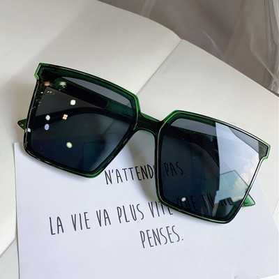 Vintage túlméretezett négyzet alakú napszemüvegek nőknek új divat tea kék napszemüvegek női színátmenet elegáns árnyalatok férfi nagy szemüvegek