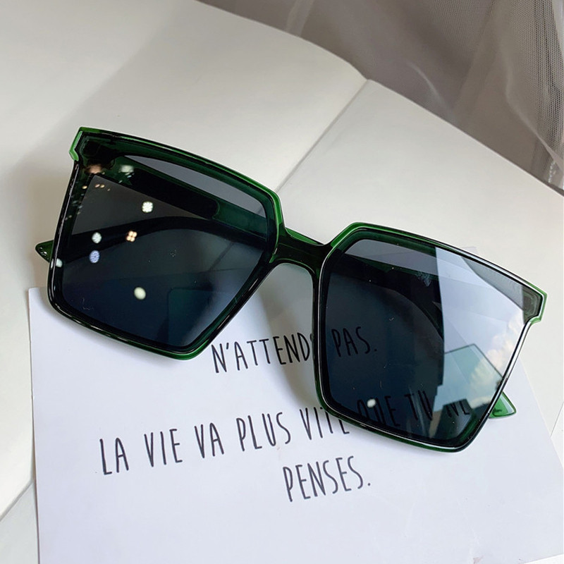 Vintage túlméretezett négyzet alakú napszemüvegek nőknek új divat tea kék napszemüvegek női színátmenet elegáns árnyalatok férfi nagy szemüvegek