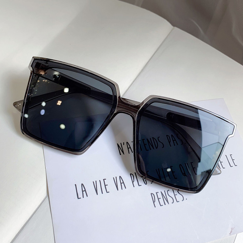 Vintage túlméretezett négyzet alakú napszemüvegek nőknek új divat tea kék napszemüvegek női színátmenet elegáns árnyalatok férfi nagy szemüvegek