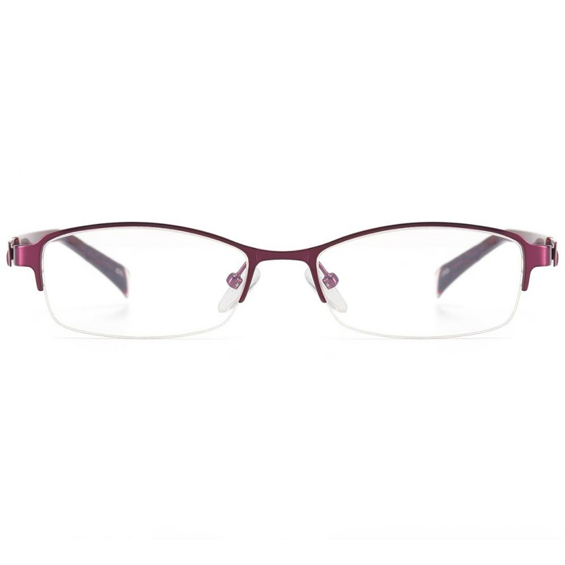 Ochelari de modă pentru femei Ramă ovale de metal cu jumătate de margine pentru lentile prescrise Miopie Citire Multifocale