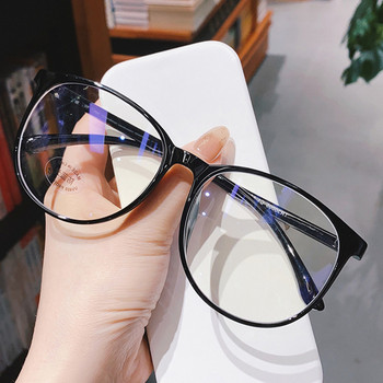 Модни кръгли очила Дамски ретро дизайнерски прозрачни очила с голяма рамка, прозрачни лещи, ретро ултралеки очила
