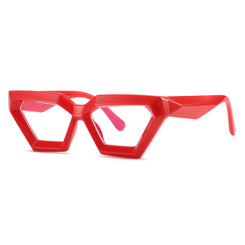 Уникална рамка за очила за жени Нова мода Популярна марка Котешко око Декоративни очила Vintage Polygon Y2K Хип-хоп Дебели нюанси