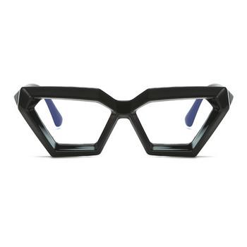 Уникална рамка за очила за жени Нова мода Популярна марка Котешко око Декоративни очила Vintage Polygon Y2K Хип-хоп Дебели нюанси