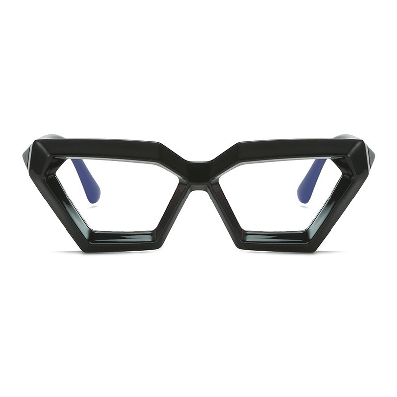 Unikalus akinių rėmelis moterims Naujos mados Populiaraus prekės ženklo Cat Eye Dekoratyviniai akiniai Vintažinis daugiakampis Y2K Hip Hop Stori Atspalviai