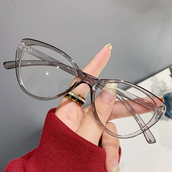 Дамски ретро очила с котешко око Тенденция в рамка с плоски леки очила Дамски нови прости и модерни компютърни очила против синя светлина