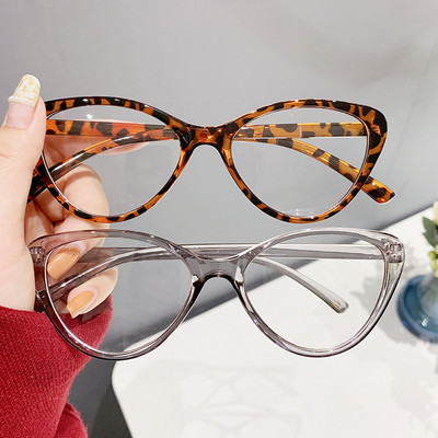 Women Retro Cat Eye Glasses Frame Trend Flat Light Glasses Women New Simple and Fashionable Anti Blue Light Computer Glasses