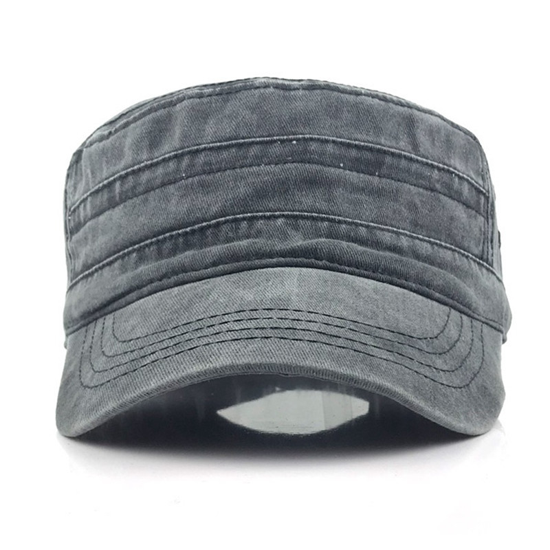 Medvilninė kepurė moterims Vyrams Reguliuojama plokščia kepurė Unisex tvirtos beisbolo kepuraitės Klasikinės paprastos vintažinės kelionės sportinės karinės kariūnų kepurė