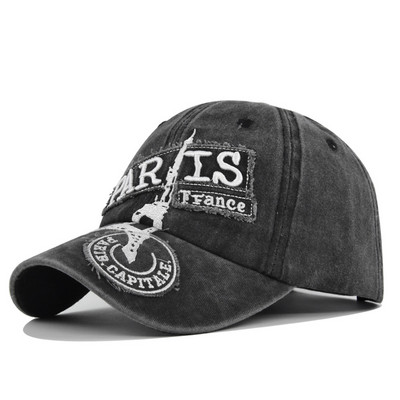 Pesapallimüts Retrostiilis päikesemüts Kevad-Sügis Pesuvesi kauboi pesapallimüts Pariisi Prantsuse Eiffeli torni müts Hip-hopi liibuv müts