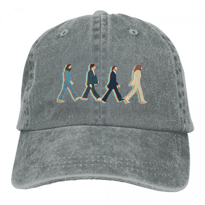 Retro The Beatle Walking Road beisbolo kepurė Unisex Style Distressed Denim Snapback kepuraitė Lauke Vasarinė Nestruktūruota Minkšta Kepuraitė