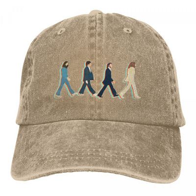 Retro The Beatle Walking Road beisbolo kepurė Unisex Style Distressed Denim Snapback kepuraitė Lauke Vasarinė Nestruktūruota Minkšta Kepuraitė
