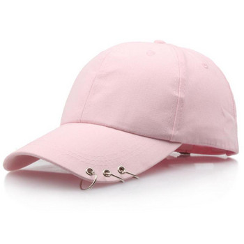 Хип-хоп дамска бейзболна шапка с пръстен, кръгли шапки с въртяща се дръжка за мъже, жени, унисекс шапка на татко, регулируема Kpop, корейски стил Gorra