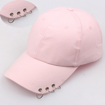 Хип-хоп дамска бейзболна шапка с пръстен, кръгли шапки с въртяща се дръжка за мъже, жени, унисекс шапка на татко, регулируема Kpop, корейски стил Gorra