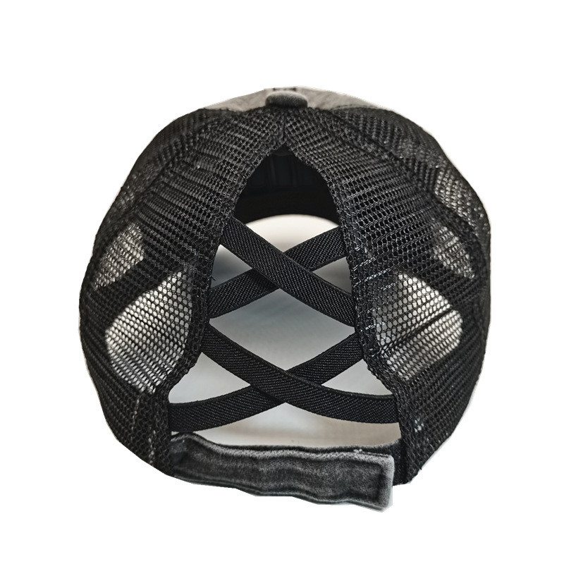 Dad Hat Spot Suvine naiste müts Korte-pesapalli võrkmüts avatava auguga Puhasvärviline lahtine lekkiv punutud päike