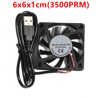 USB вентилатори Охлаждащ радиатор на процесора 5V 2Pin USB вентилатори за компютърна кутия-сървърен радиатор 4cm 5cm 6cm 7cm Тиха 4500-5500RPM