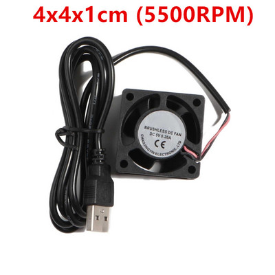 USB вентилатори Охлаждащ радиатор на процесора 5V 2Pin USB вентилатори за компютърна кутия-сървърен радиатор 4cm 5cm 6cm 7cm Тиха 4500-5500RPM