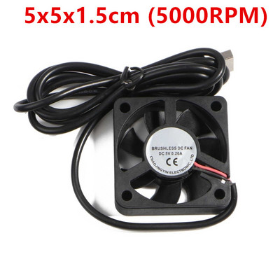 USB вентилатори Охлаждащ радиатор на процесора 5V 2Pin USB вентилатори за компютърна кутия-сървърен радиатор 4cm 5cm 6cm 7cm Тиха 4500-5500RPM
