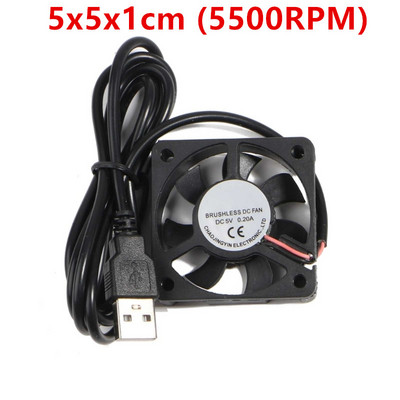 USB вентилатори Охлаждащ радиатор на процесора 5V 2Pin USB вентилатори за компютърна кутия-сървърен радиатор 4cm 5cm 6cm 7cm Тиха 4500-5500RPM