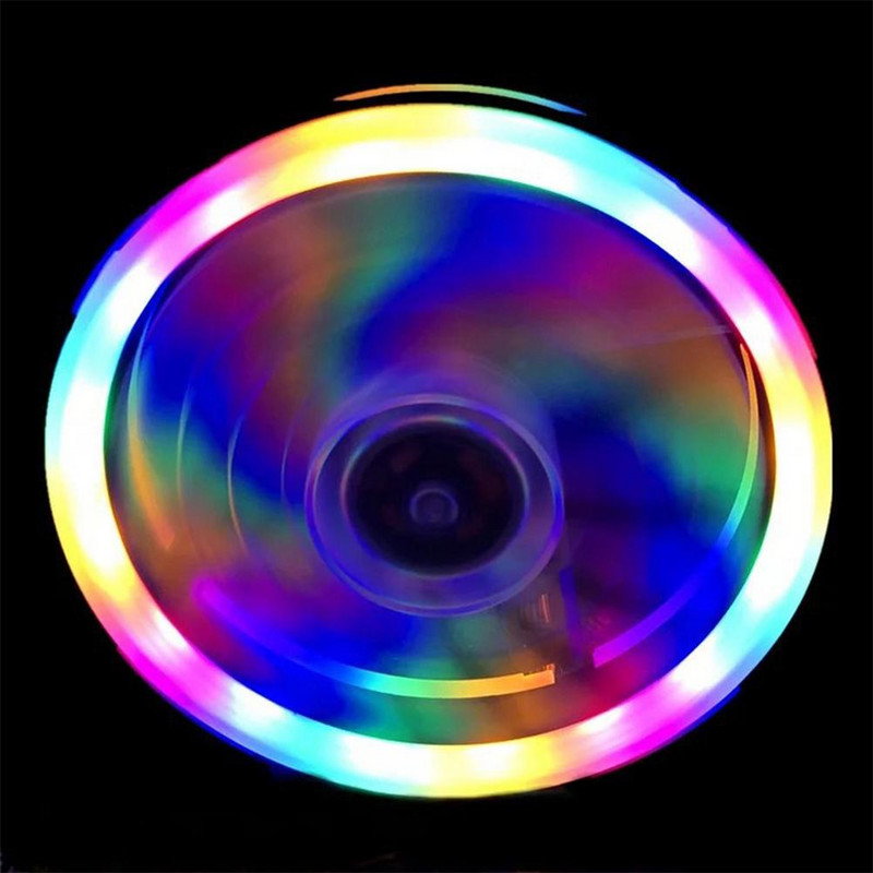 120 mm-es 4 tűs Rgb ház hűtőventilátor Színes kék-piros-fehér folyadékcsapágyas Led hűtőventilátor radiátor hűtőborda