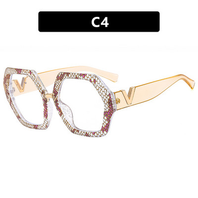 2023 m. daugiakampiai plokšti lęšiai prieš mėlyną šviesą akiniai nauji akinių rėmeliai, netaisyklingo srauto dekoratyviniai akinių rėmeliai moterims